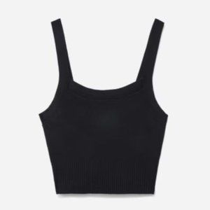 Everlane Cropped Sweater Cami XXS Black NWOT